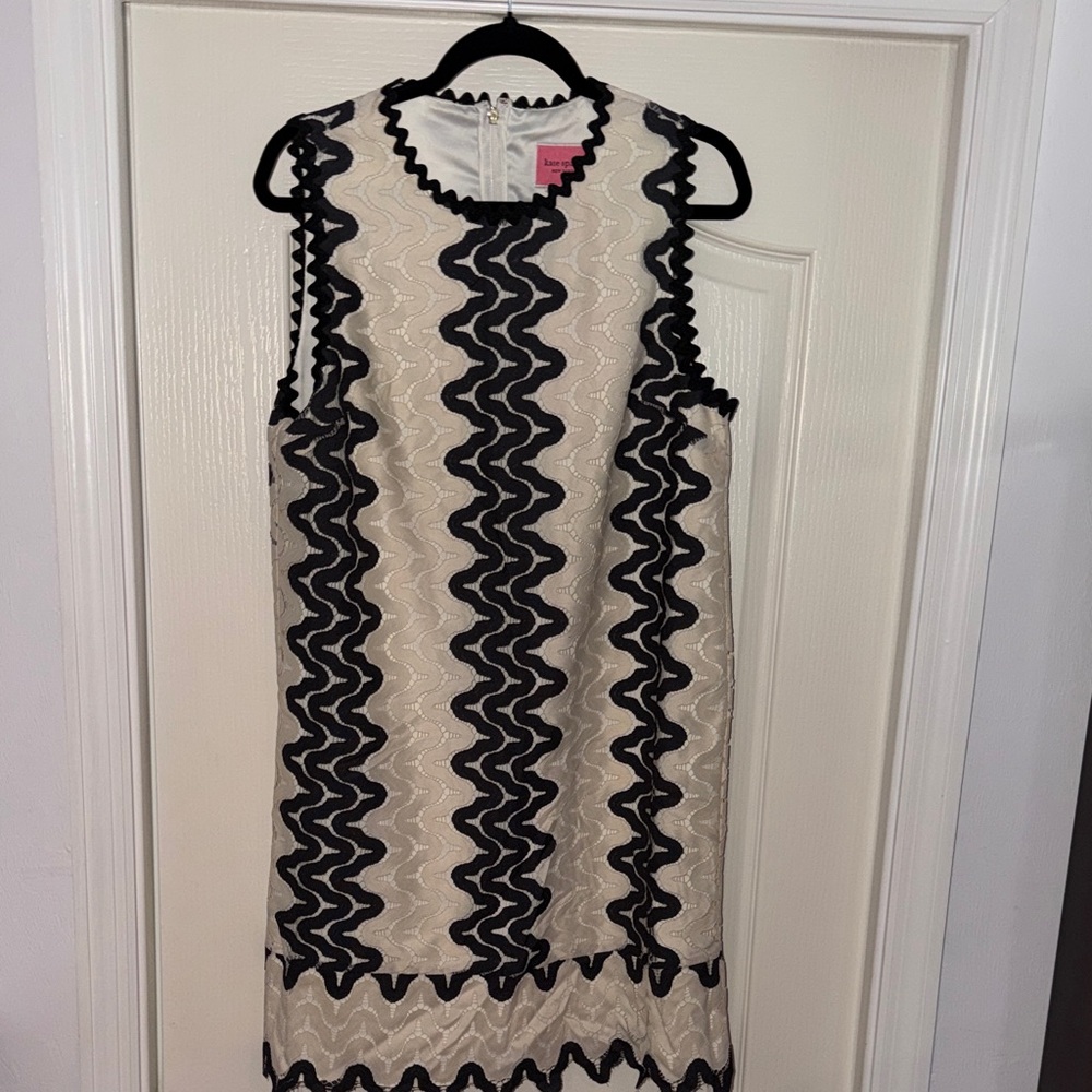 NWT Kate Spade Sand Dune Lace Shift Black and Cream Dress